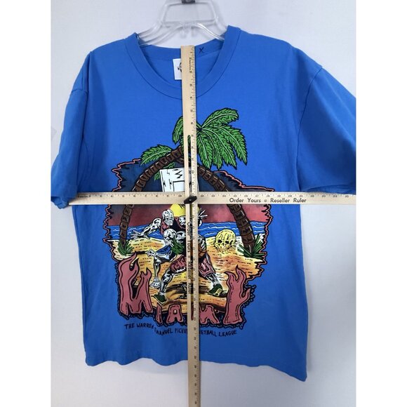 Warren Lotas x Eric Emanuel Shirt Mens Large Miami Pickup Basketball League Blue - Picture 10 of 13